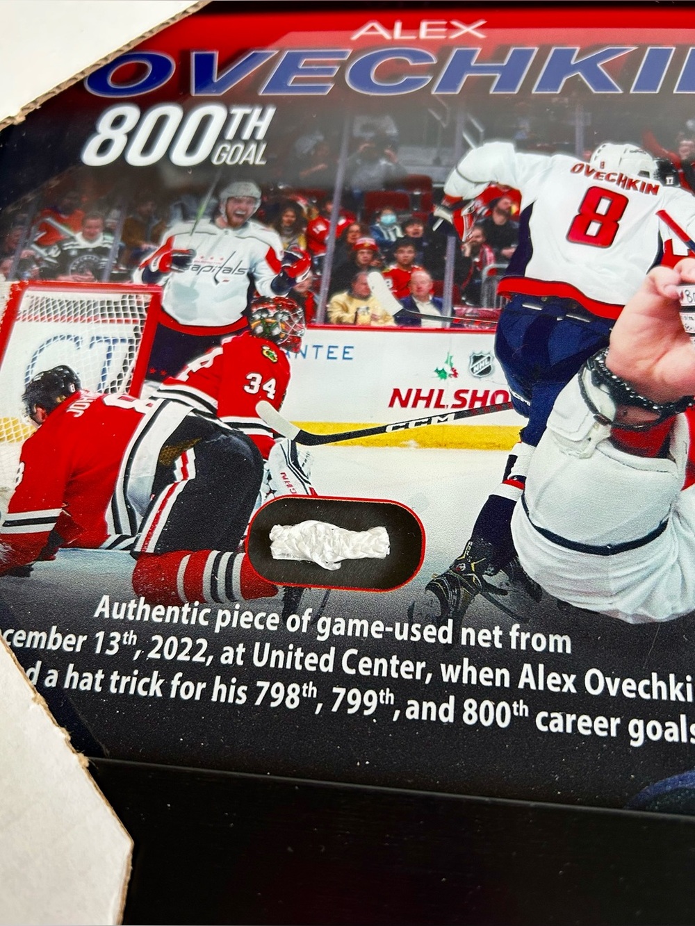 Authentic Alex Ovechkin 800th goal with net memento framed picture - Picture 3 of 6